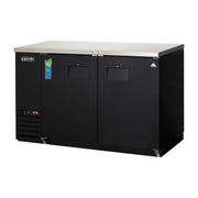 Everest 2 Solid Door Side Mount Back Bar Cooler, 59" Length, 24" Depth - Black Exterior, 17 cu. ft.