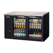 Everest 2 Glass Door Side Mount Back Bar Cooler, 59" Length, 24" Depth - Black Exterior, 17 cu. ft.