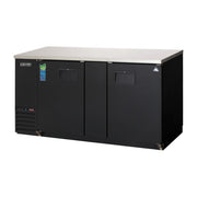 Everest 2 Solid Door Side Mount Back Bar Cooler, 69" Length, 24" Depth - Black Exterior, 20 cu. ft.