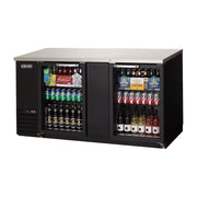 Everest 2 Glass Door Side Mount Back Bar Cooler, 69" - Black Exterior, 24 cu. ft.