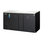 Everest 2 Solid Door Side Mount Back Bar Cooler, 69" - Black Exterior, 24 cu. ft.