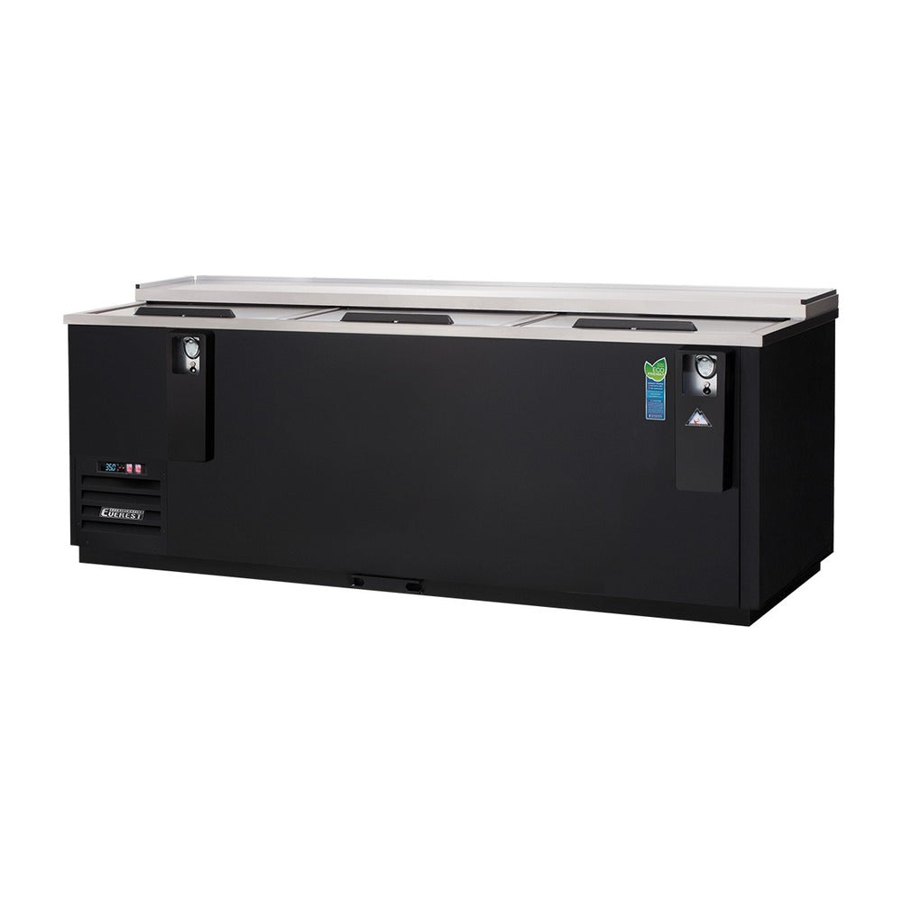 Everest 3 Lid Side Mount Horizontal Bottle Cooler, 95" - Black Exterior, 31 cu. ft.