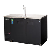 Everest 2 Solid Door Side Mount Back Bar & Beer Dispenser, 58" Length, 24" Depth (One 1-Faucet Tower) - Black Exterior, 17 cu. ft.