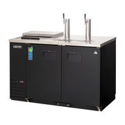 Everest Side Mount 2 Keg Club Top Beer Dispenser, 58" (Two 1-Faucet Towers) - Black Exterior, 20 cu. ft.