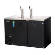 Everest Side Mount 2 Keg Direct Draw Beer Dispenser, 59" Length, 24" Depth (Two 1-Faucet Towers) - Black Exterior, 17 cu. ft.