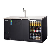 Everest 2 Door Side Mount (1 glass) Back Bar & Beer Dispenser, 68" (One 1-Faucet Tower) - Black Exterior, 24 cu. ft.