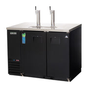 Everest Side Mount 2 Keg Direct Draw Beer Dispenser, 48" Length, 24" Depth (Two 1-Faucet Towers) - Black Exterior, 13 cu. ft.
