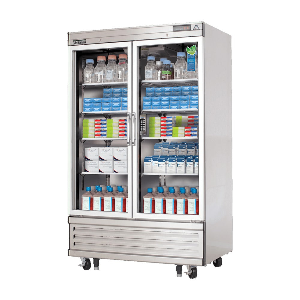 Everest 2 Glass Door Bottom Mount Stainless Steel Laboratory Refrigerator, 54 1/4", 33 cu. ft.