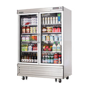 Everest 2 Glass Door Bottom Mount Stainless Steel Reach-In Refrigerator, 54 1/4", 50 cu. ft.