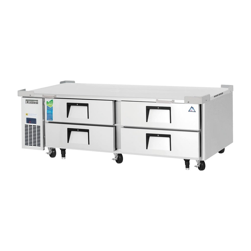 Everest 4 Drawer Side Mount Stainless Steel Chef Bases, 72", 4.4 cu. ft.
