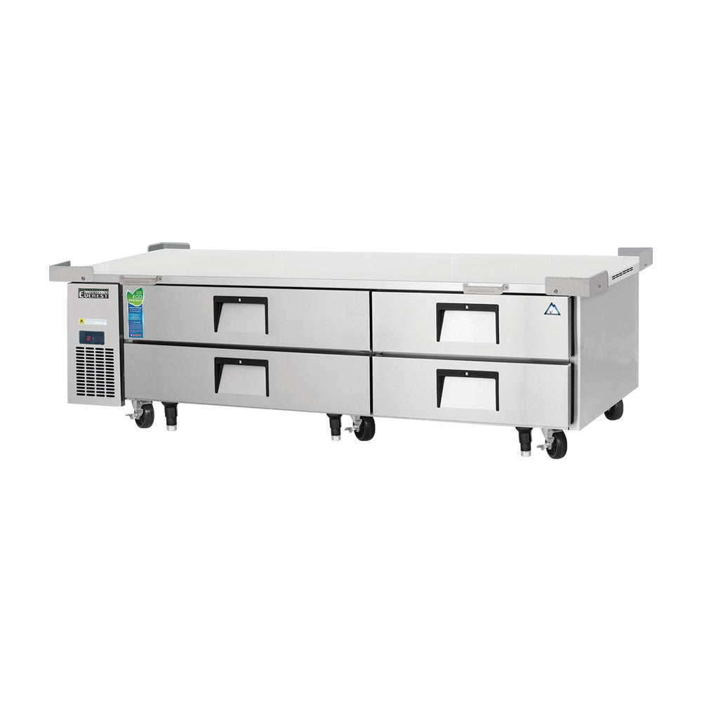 Everest 4 Drawer Side Mount Stainless Steel Chef Bases, 86", 6 cu. ft.