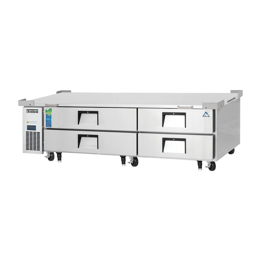 Everest 4 Drawer Side Mount Stainless Steel Chef Bases, 84", 6 cu. ft.