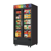 Everest 2 Glass Door Bottom Mount Freezer, 36 cu ft - Black Exterior