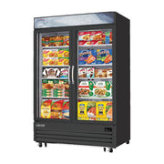 Everest 2 Glass Door Bottom Mount Freezer, 48 cu ft - Black Exterior