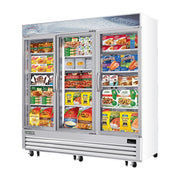 Everest 3 Glass Door Bottom Mount White Freezer, 69 cu ft