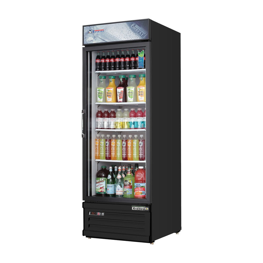 Everest 1 Door Bottom Mount Refrigerator Merchandiser, 10 cu ft - Black Exterior