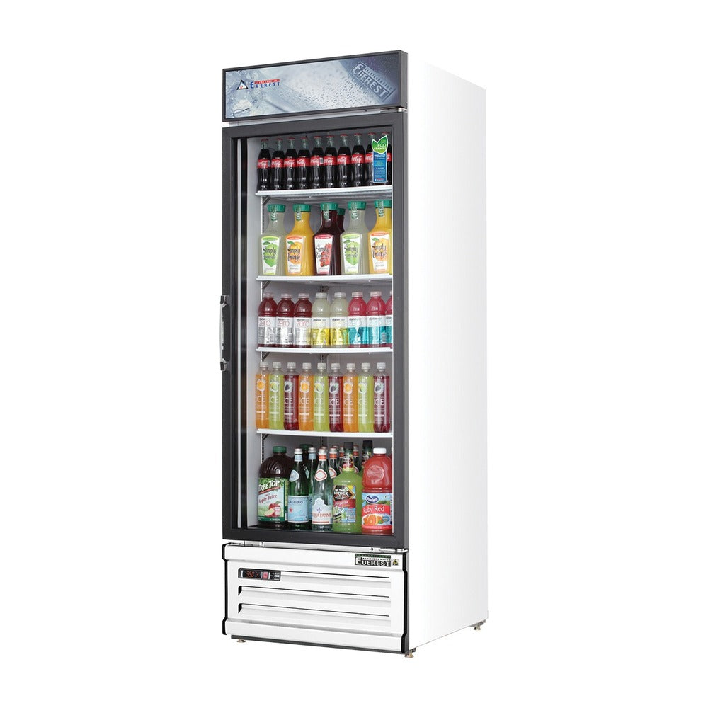 Everest 1 Door Bottom Mount White Refrigerator Merchandiser, 10 cu ft