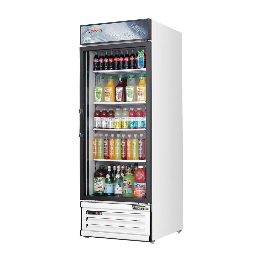 Everest 1 Door Bottom Mount White Refrigerator Merchandiser, 23 cu ft