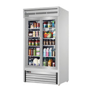 Everest 2 Door Bottom Mount Refrigerator Merchandiser (Sliding), 33 cu ft - Stainless Steel Interior & Exterior