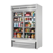 Everest 2 Door Bottom Mount Refrigerator Merchandiser (Sliding), 48 cu ft - Stainless Steel Interior & Exterior