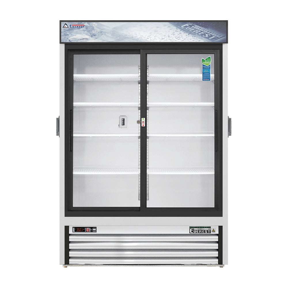 Everest 2 Door Bottom Mount White Chromatography Refrigerator (Sliding Doors), 48 cu ft