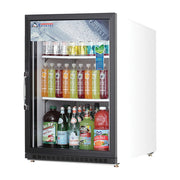 Everest 1 Door Bottom Mount White Refrigerator Merchandiser, 5 cu ft