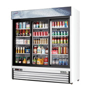 Everest 3 Door Bottom Mount White Refrigerator Merchandiser (Sliding), 69 cu ft