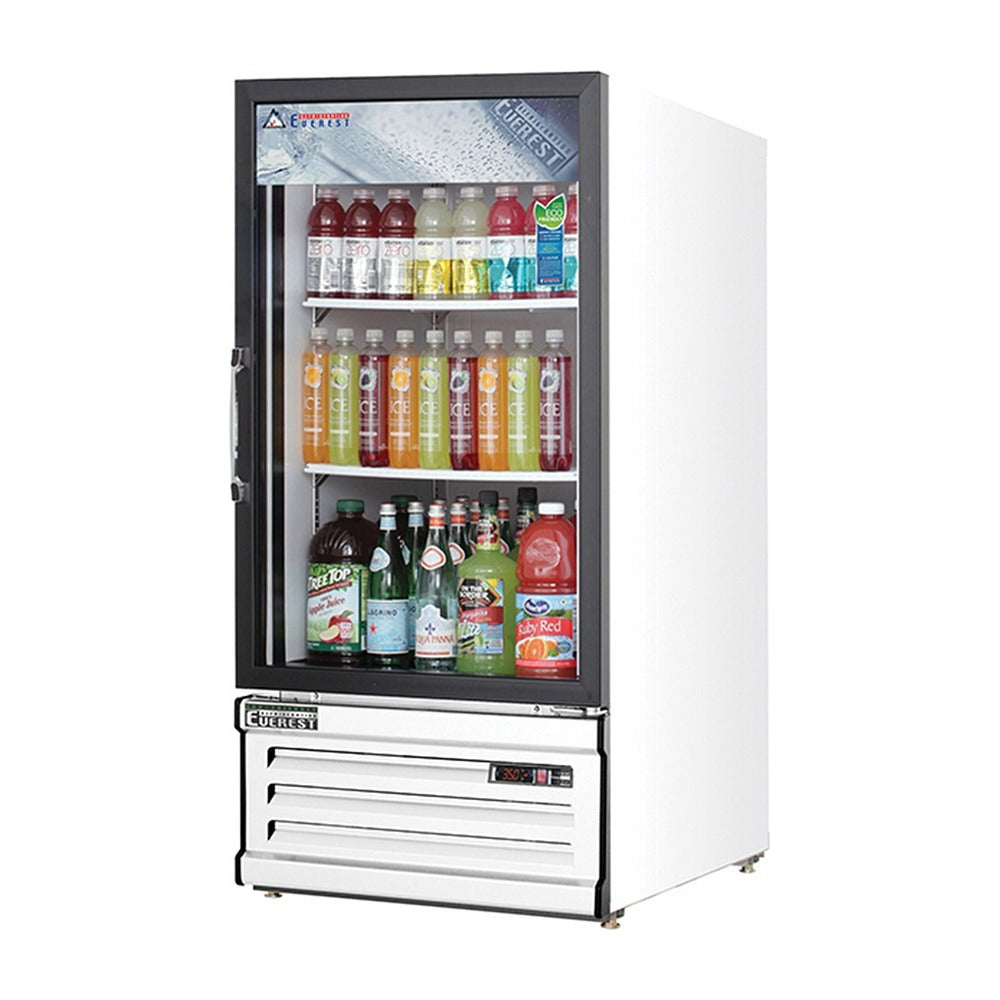 Everest 1 Door Bottom Mount White Refrigerator Merchandiser, 8 cu ft