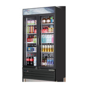 Everest 2 Door Bottom Mount Refrigerator Merchandiser (Swing), 33 cu ft - Black Exterior
