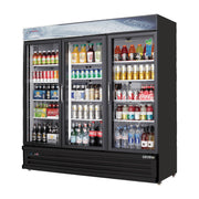 Everest 3 Door Bottom Mount Refrigerator Merchandiser (Swing), 69 cu ft - Black Exterior