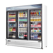 Everest 3 Door Bottom Mount White Refrigerator Merchandiser (Swing), 69 cu ft