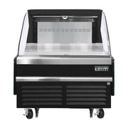 Everest Bottom Mount Horizontal Open Air Merchandiser, 37 1/4" Length, 34 1/4" Depth, 41" Height - Black Exterior, 5.6 cu. ft.