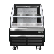 Everest Bottom Mount Horizontal Open Air Merchandiser, 37 1/4" Length, 34 1/4" Depth, 46" Height - Black Exterior, 7.4 cu. ft.