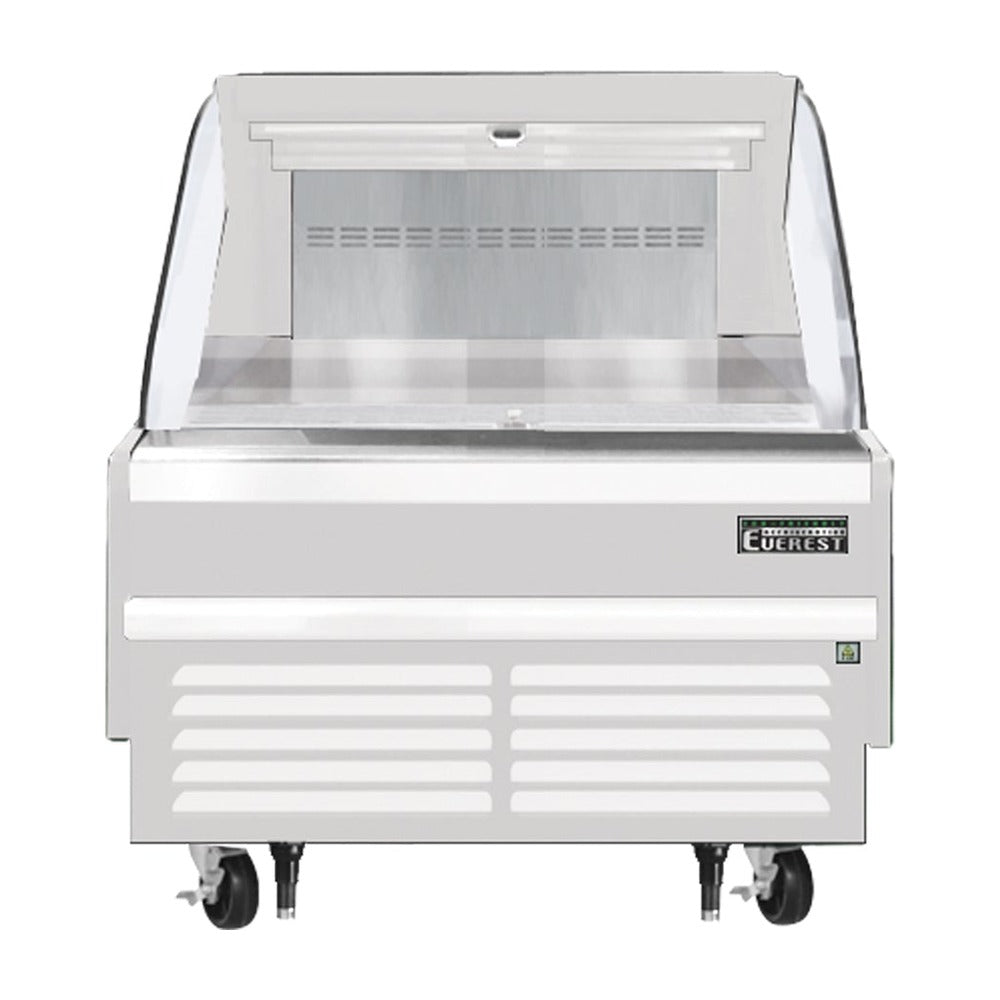 Everest Bottom Mount Horizontal Open Air Merchandiser, 37 1/4" Length, 34 1/4" Depth, 41" Height - White Exterior, 5.6 cu. ft.