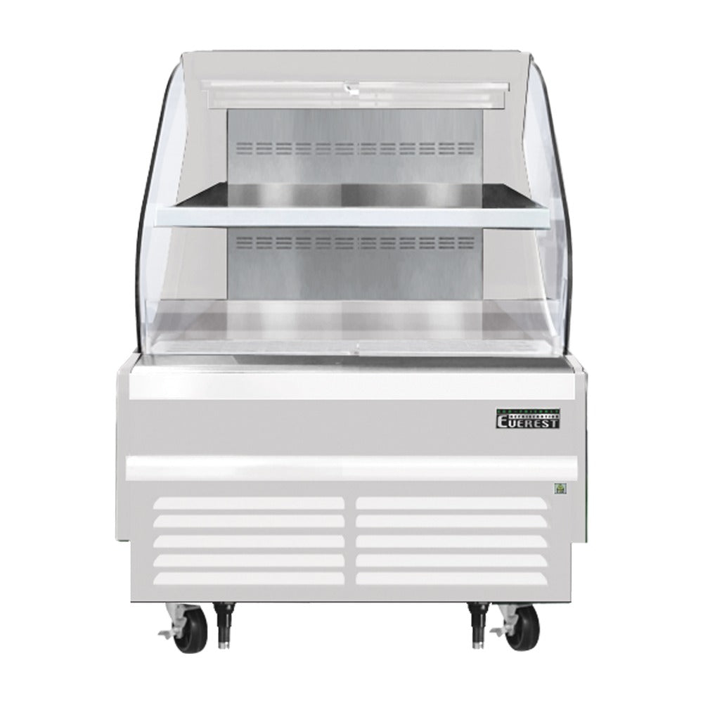Everest Bottom Mount Horizontal Open Air Merchandiser, 37 1/4" Length, 34 1/4" Depth, 46" Height - White Exterior, 7.4 cu. ft.