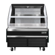 Everest Bottom Mount Horizontal Open Air Merchandiser, 48" Length, 34 1/4" Depth, 46" Height - Black Exterior, 9.7 cu. ft.