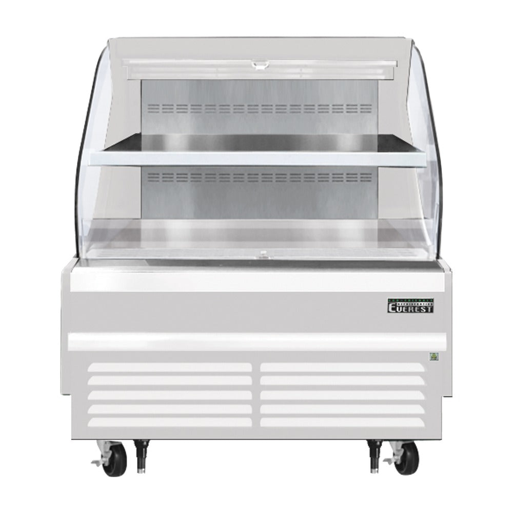 Everest Bottom Mount Horizontal Open Air Merchandiser, 48" Length, 34 1/4" Depth, 46" Height - White Exterior, 9.7 cu. ft.