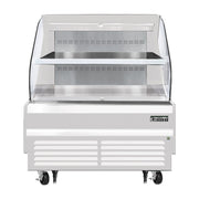 Everest Bottom Mount Horizontal Open Air Merchandiser, 48" Length, 34 1/4" Depth, 46" Height - White Exterior, 9.7 cu. ft.