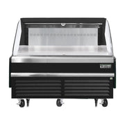 Everest Bottom Mount Horizontal Open Air Merchandiser, 60" Length, 34 1/4" Depth, 41" Height - Black Exterior, 9.3 cu. ft.