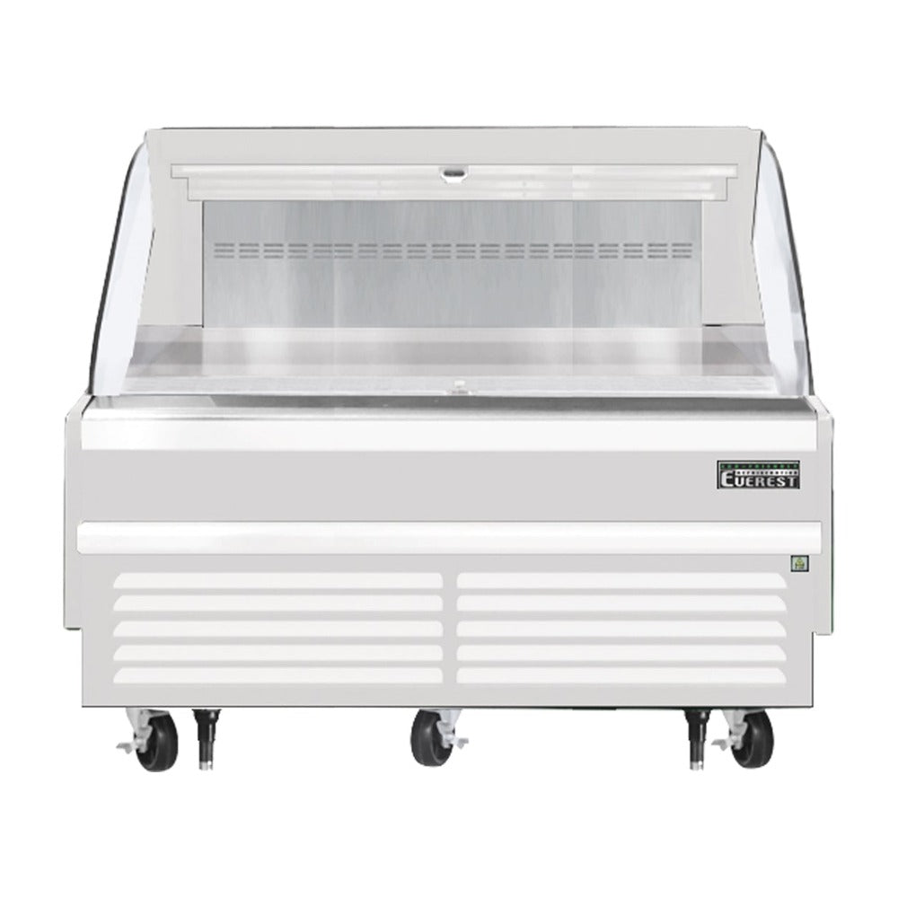 Everest Bottom Mount Horizontal Open Air Merchandiser, 60" Length, 34 1/4" Depth, 41" Height - White Exterior, 9.3 cu. ft.
