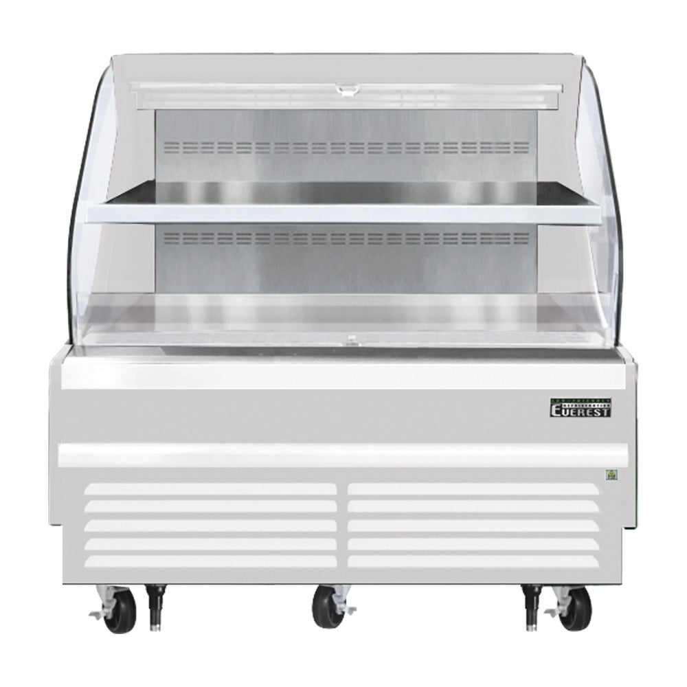 Everest Bottom Mount Horizontal Open Air Merchandiser, 60" Length, 34 1/4" Depth, 46" Height - White Exterior, 12.3 cu. ft.