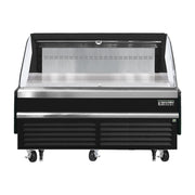 Everest Bottom Mount Horizontal Open Air Merchandiser, 73 1/4" Length, 34 1/4" Depth, 41" Height - Black Exterior, 11.4 cu. ft.