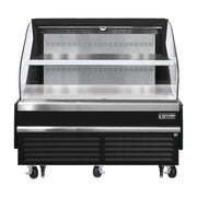 Everest Bottom Mount Horizontal Open Air Merchandiser, 73 1/4" Length, 34 1/4" Depth, 46" Height - Black Exterior, 15.2 cu. ft.