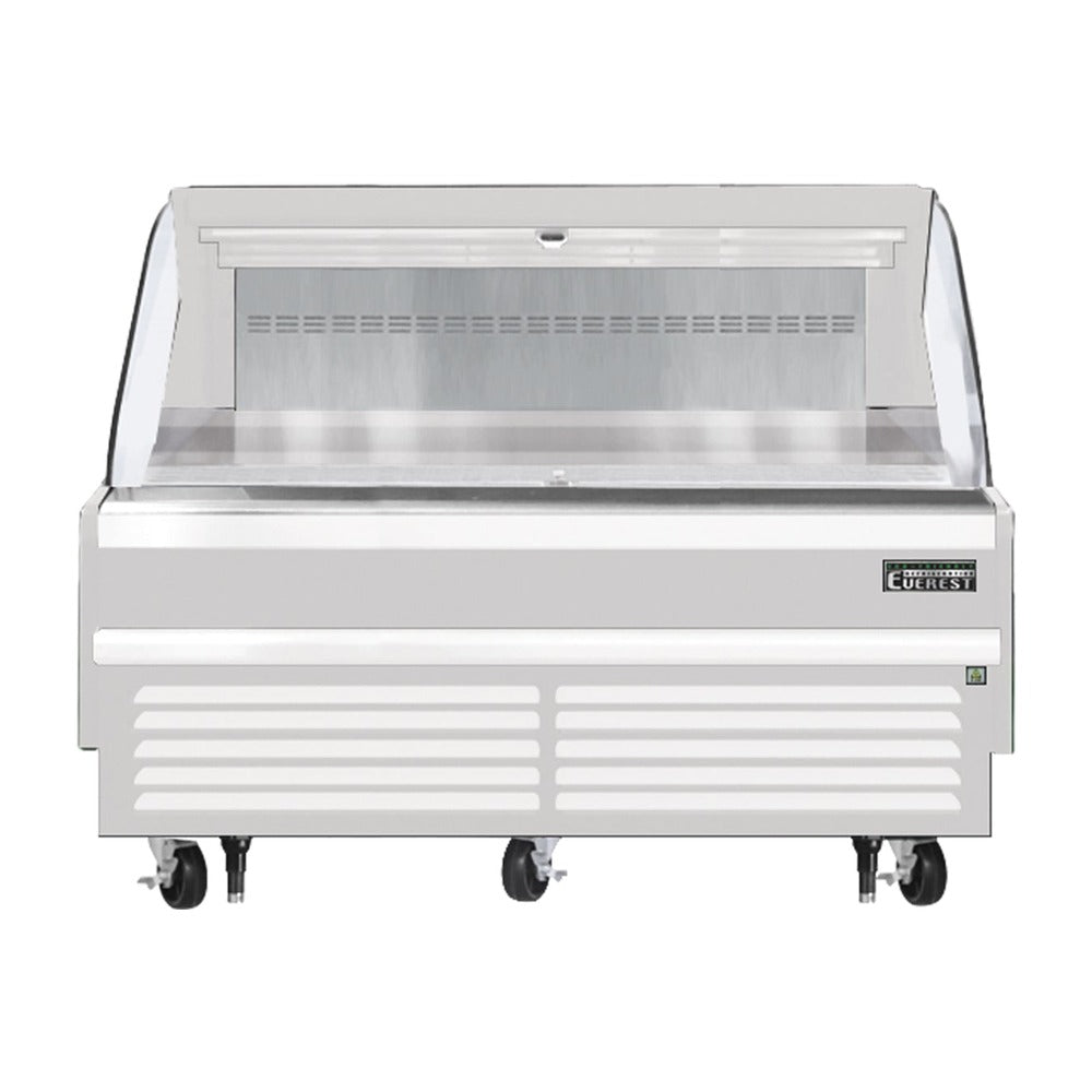 Everest Bottom Mount Horizontal Open Air Merchandiser, 73 1/4" Length, 34 1/4" Depth, 41" Height - White Exterior, 11.4 cu. ft.
