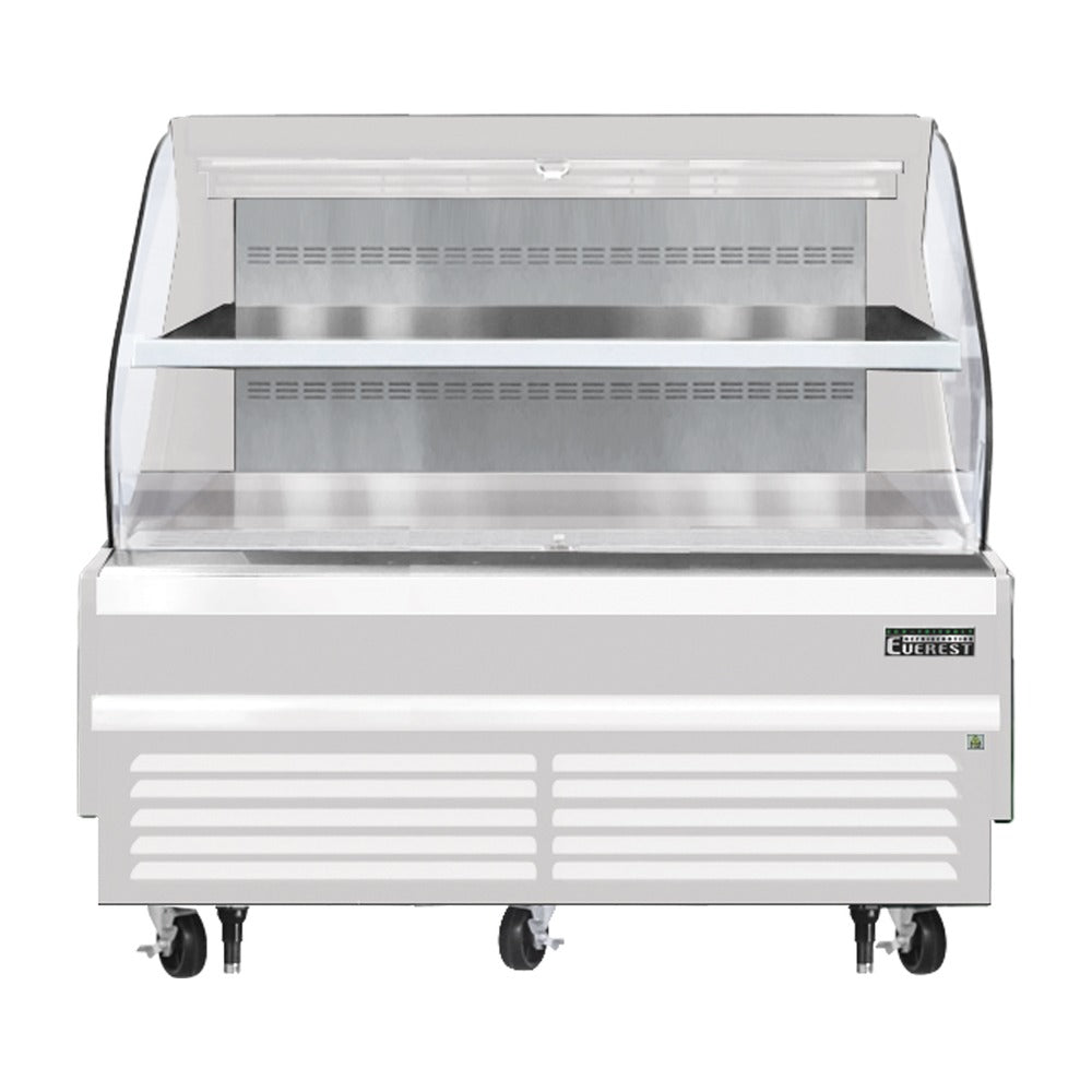 Everest Bottom Mount Horizontal Open Air Merchandiser, 73 1/4" Length, 34 1/4" Depth, 46" Height - White Exterior, 15.2 cu. ft.
