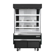 Everest Bottom Mount Vertical Open Air Merchandiser, 37 1/4" Length, 28 3/8" Depth, 60 1/8" Height - Black Exterior, 9.3 cu. ft.