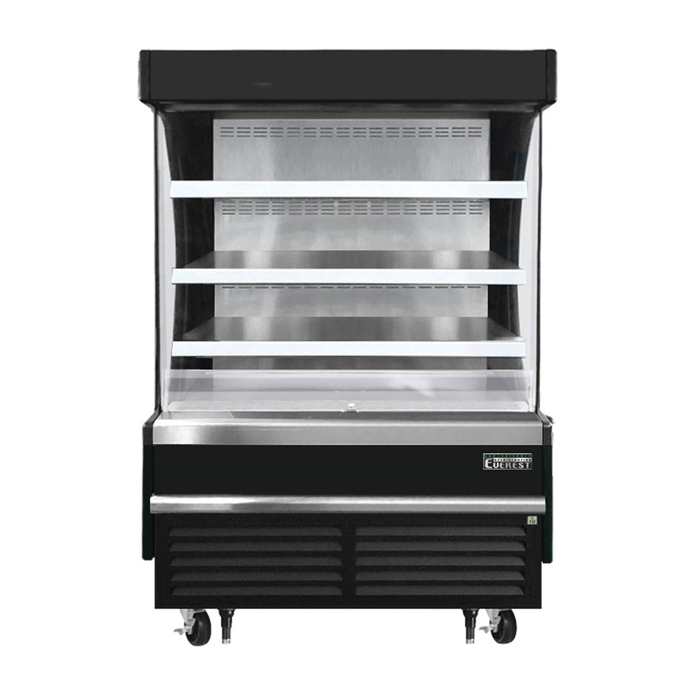 Everest Bottom Mount Vertical Open Air Merchandiser, 48" Length, 28 3/8" Depth, 60 1/8" Height - Black Exterior, 12.2 cu. ft.