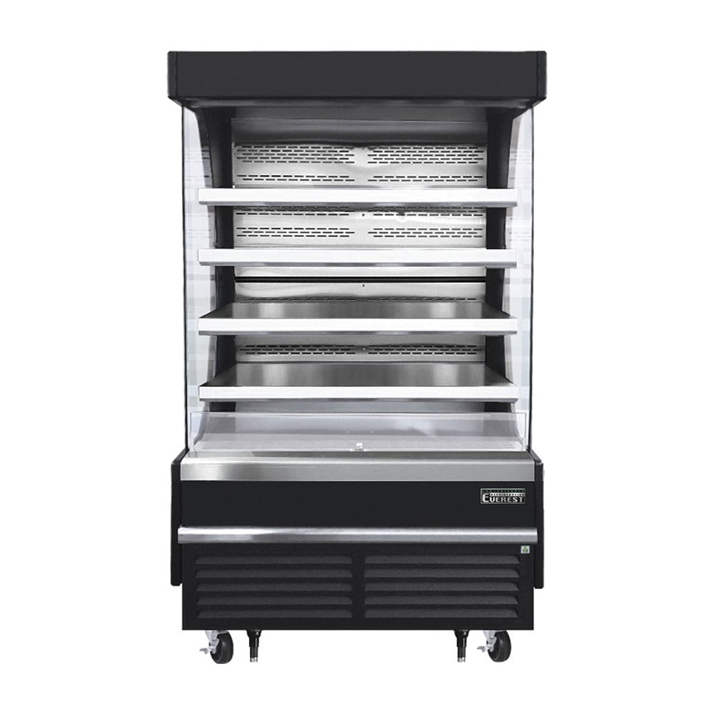 Everest Bottom Mount Vertical Open Air Merchandiser, 48" Length, 34 1/4" Depth, 78" Height - Black Exterior, 24 cu. ft.