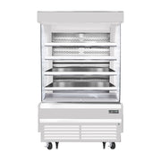 Everest Bottom Mount Vertical Open Air Merchandiser, 48" Length, 28 3/8" Depth, 78" Height - White Exterior, 16.8 cu. ft.