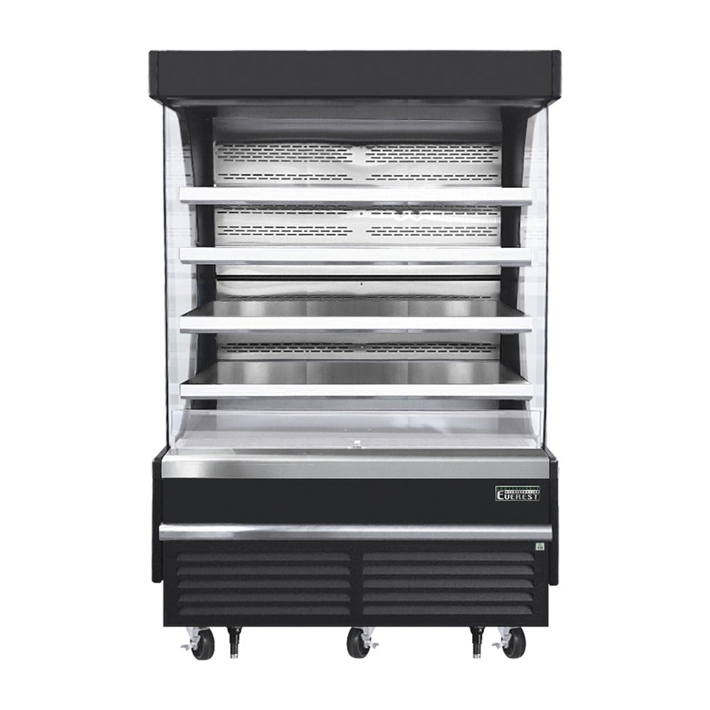 Everest Bottom Mount Vertical Open Air Merchandiser, 60" Length, 28 3/8" Depth, 78" Height - Black Exterior, 230V, 21.2 cu. ft.